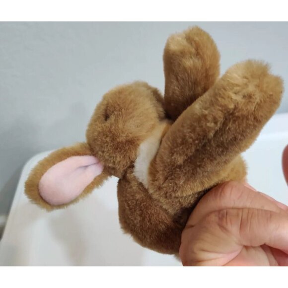 Gibson Greetings Vtg Plush Finger Puppet Cute Brown Bunny 5.5x4x4” Stuffed Toy - Picture 6 of 13